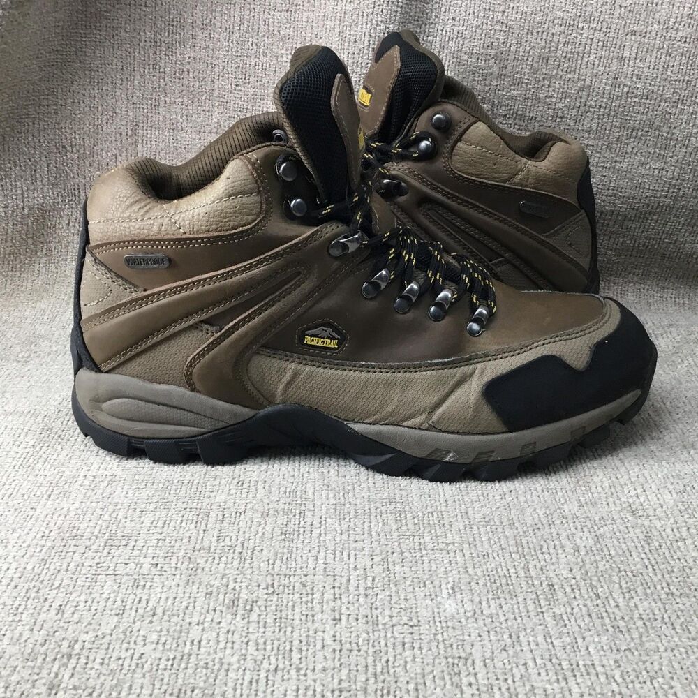 Pacific Trail Rainier Boots Mens Size 9.5 Brown Leather Hiking Waterproof Ankle